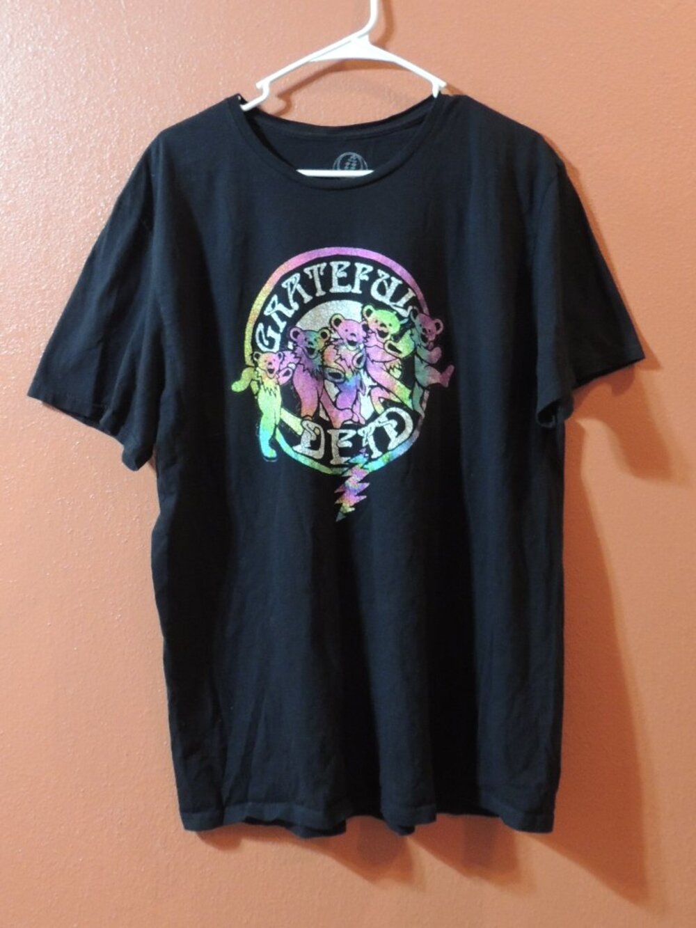 Grateful Dead Shirt Men X Large Black Red Blue Dancing Bears Short Sleeve Shirt